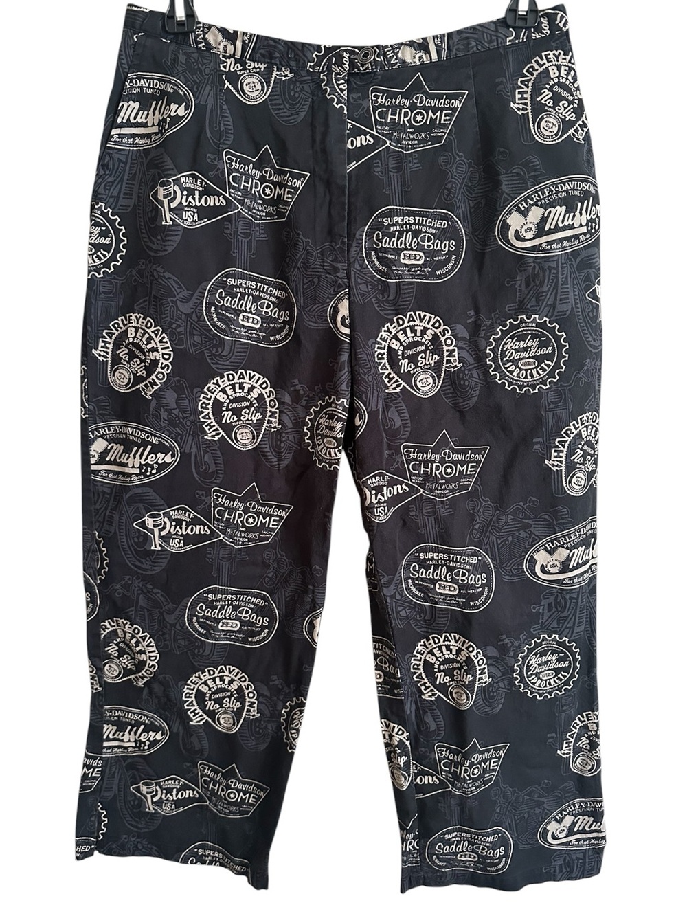 Vintage Harley-Davidson Women's Capri Pants Tori Richard Logo Print 8